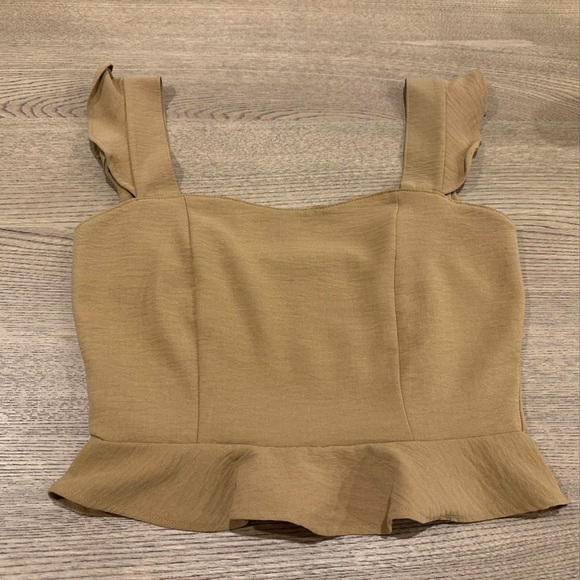 Altar'd State Ruffled Tan Blouse - Picture 2 of 2